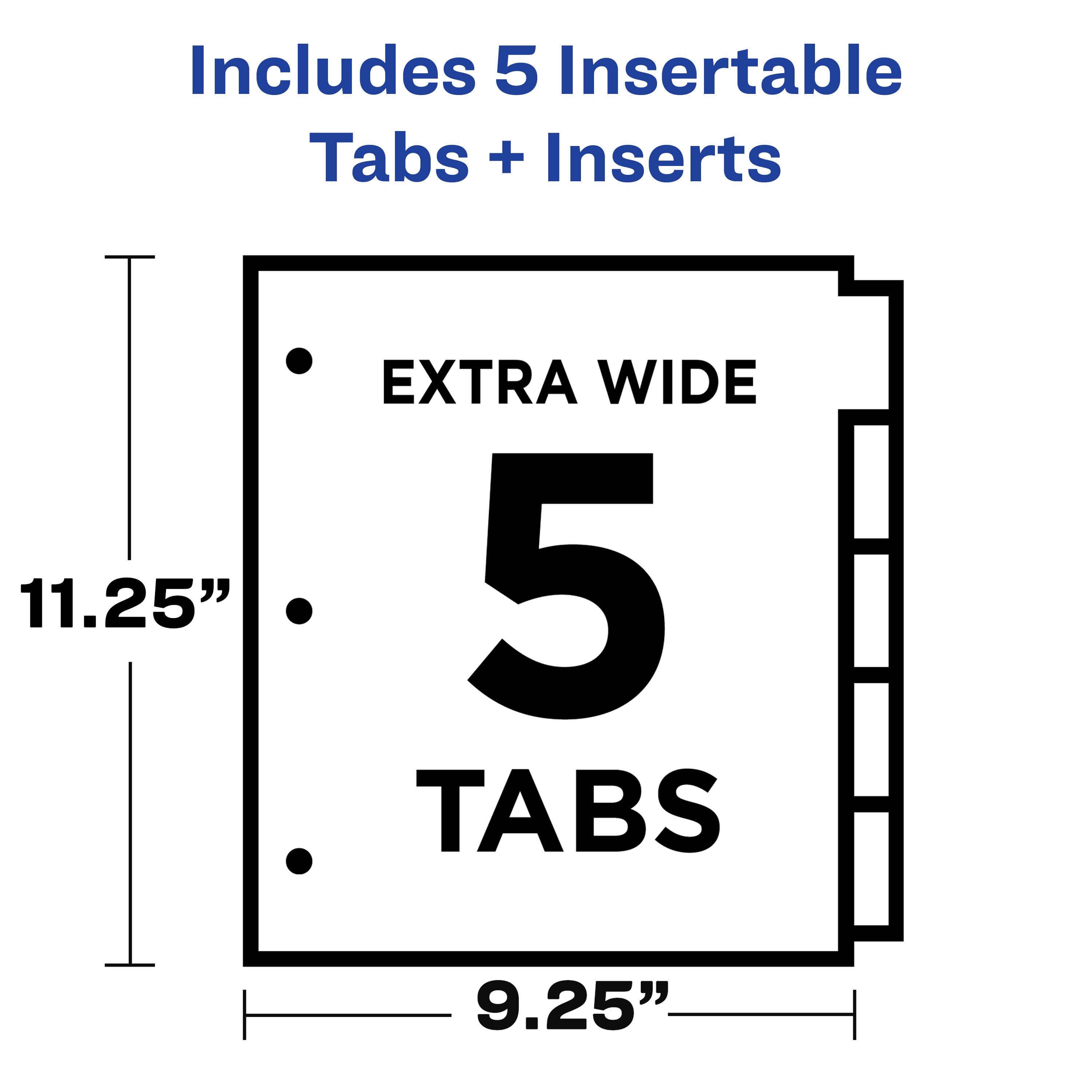 AveryÂ® Big Tabâ„¢ Insertable 2 Pocket Dividers, 5-Tab Set, Two
